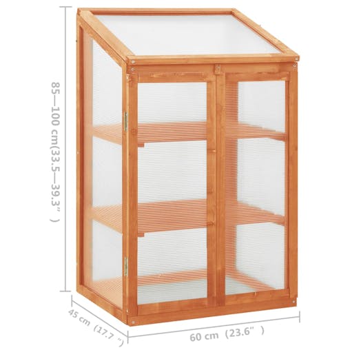 NNEVL Greenhouse 60x45x100 cm Firwood