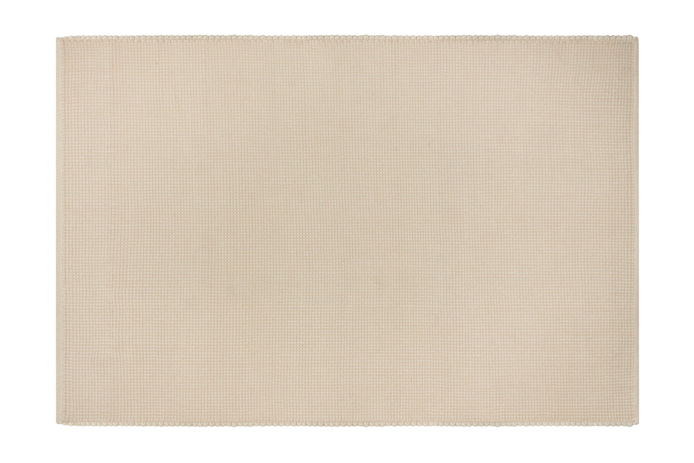 noo.ma handgeweven vloerkleed Natural Beige - Nieuw-Zeelandse wol, laagpolig, rechthoekig