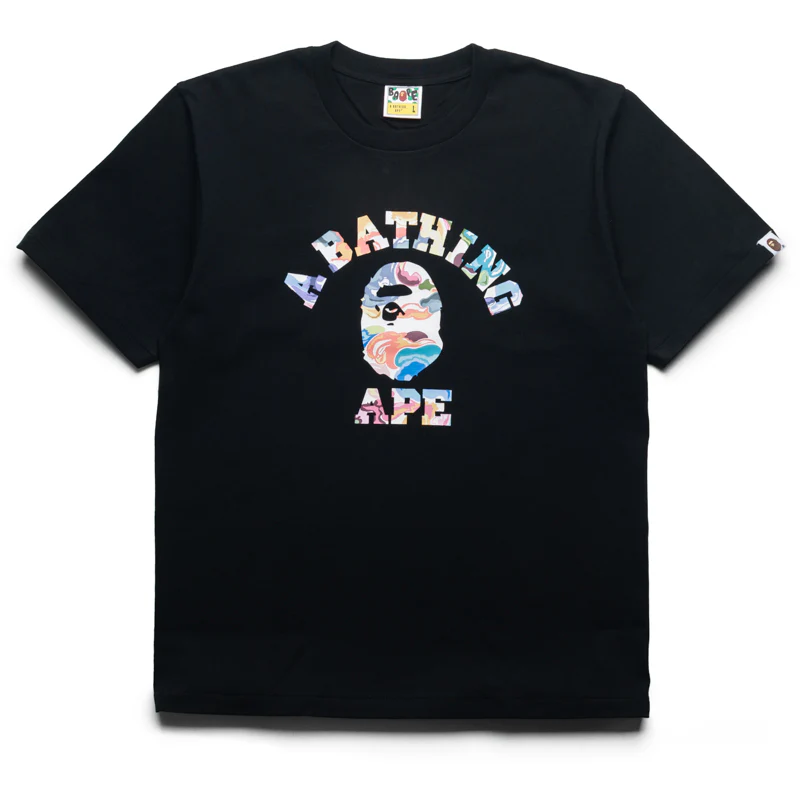 A Bathing Ape Art Camo College Tee - Black