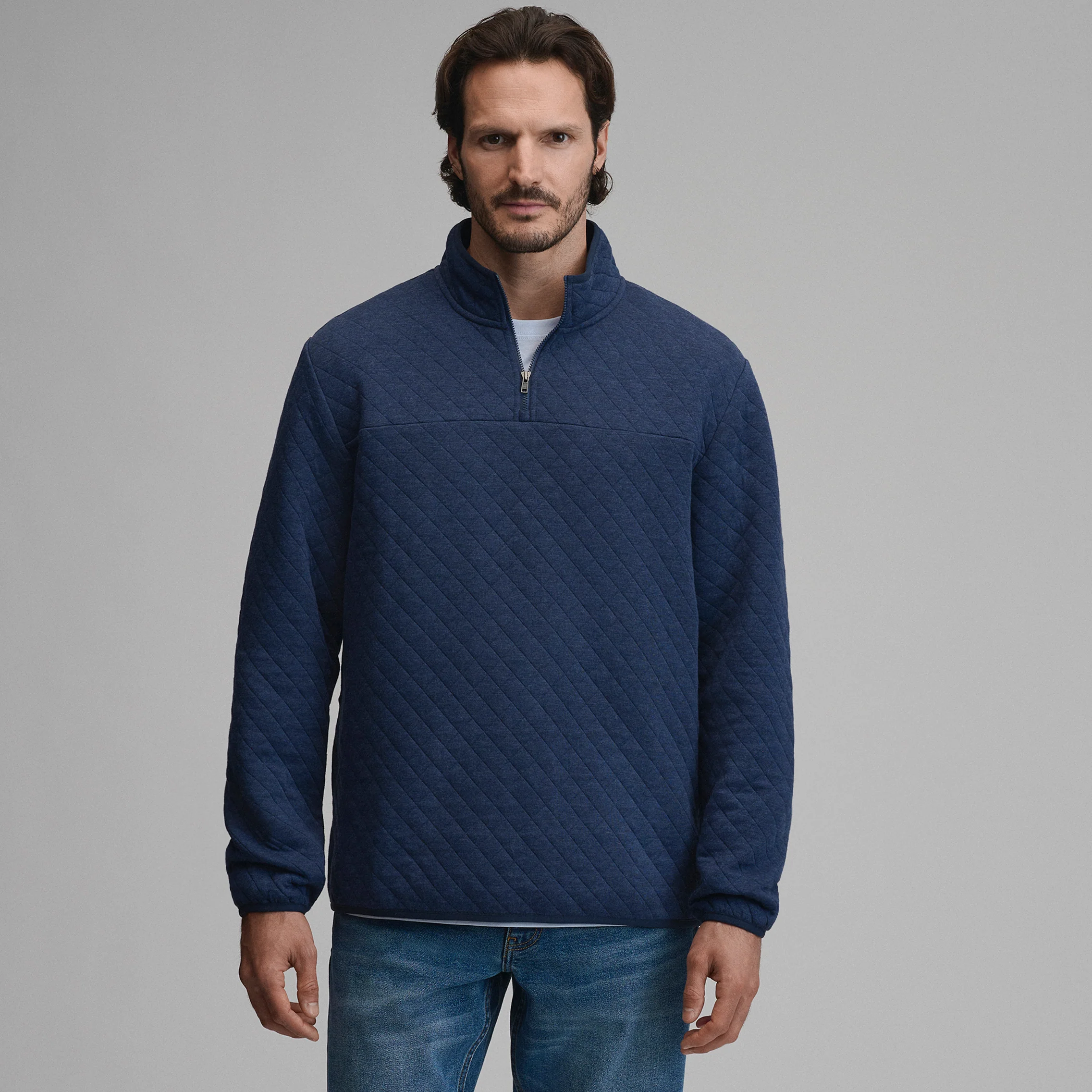Men's Quilted Quarter-Zip Pullover