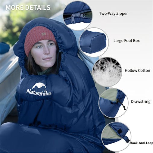 NNETM 4-Season Lightweight Mummy Sleeping Bag for Camping