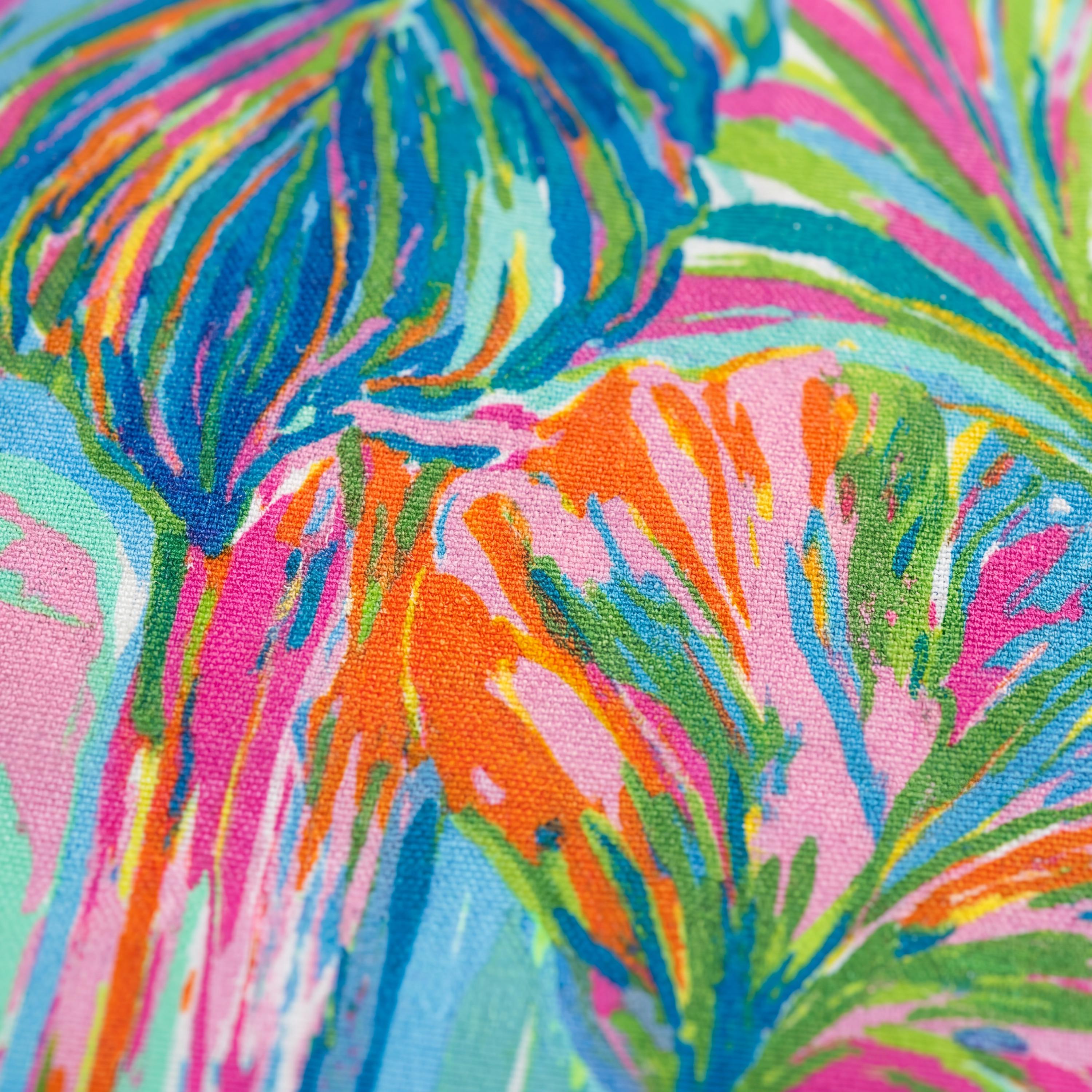 Palm Beach Cotton Duvet Cover Set, Tropical Watercolor Bedding, Floral Cotton Duvet Cover, Beach House Bedroom,Queen King, AirBnb Decor