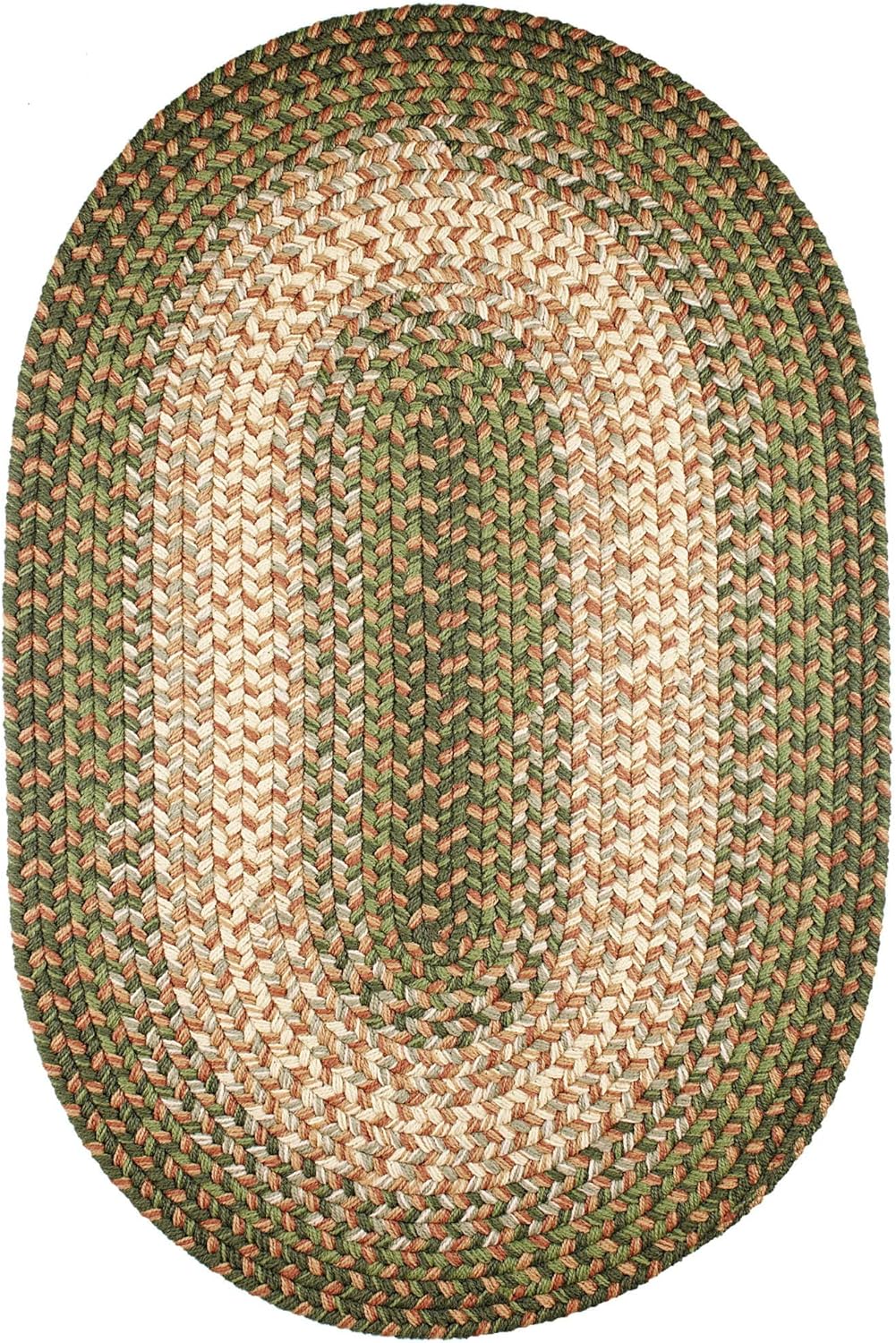 Super Area Rugs Oval 5X8 Herb Garden Braided Rug Hartford Primitive Decor Carpet - Indoor Outdoor - 5' X 8' for Living Rooms & Bedrooms