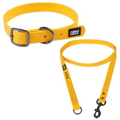 Rukka Biodipro Collar & Lead Set – Yellow