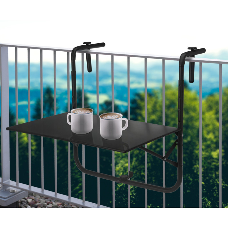 Table de balcon gris foncé 60 x 40 cm