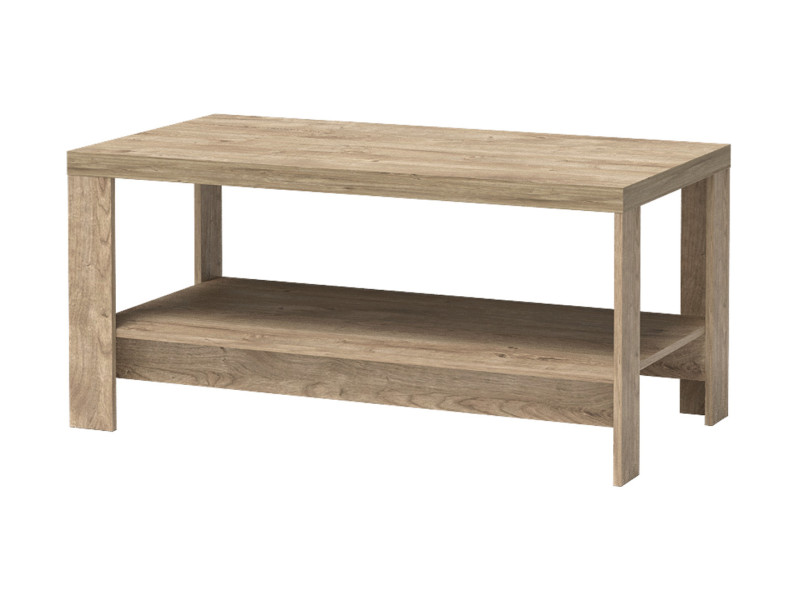 Ława NATURAL DĄB RIBBECK 120 x 65 Prostokątna z Półką Stylowa HIT