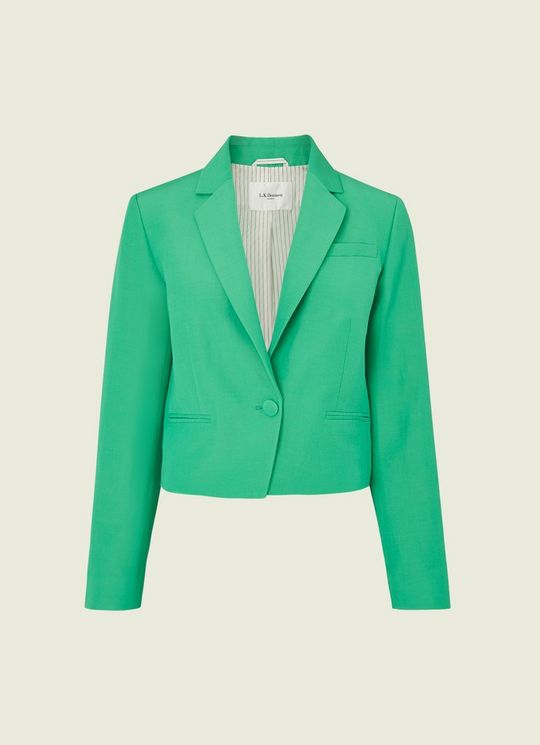 Marta Green Linen-Blend Blazer