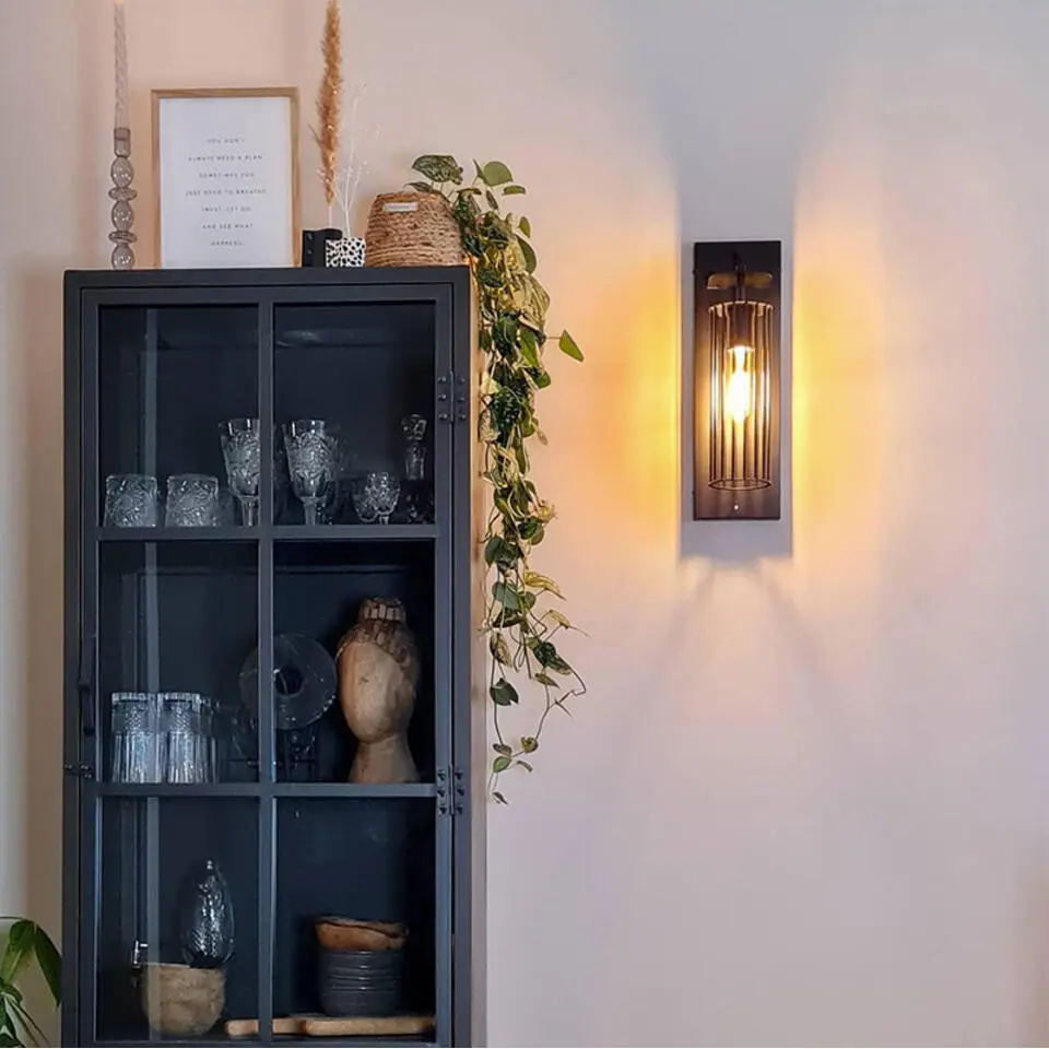 Qazqa wandlamp balenco wazo zwart e27