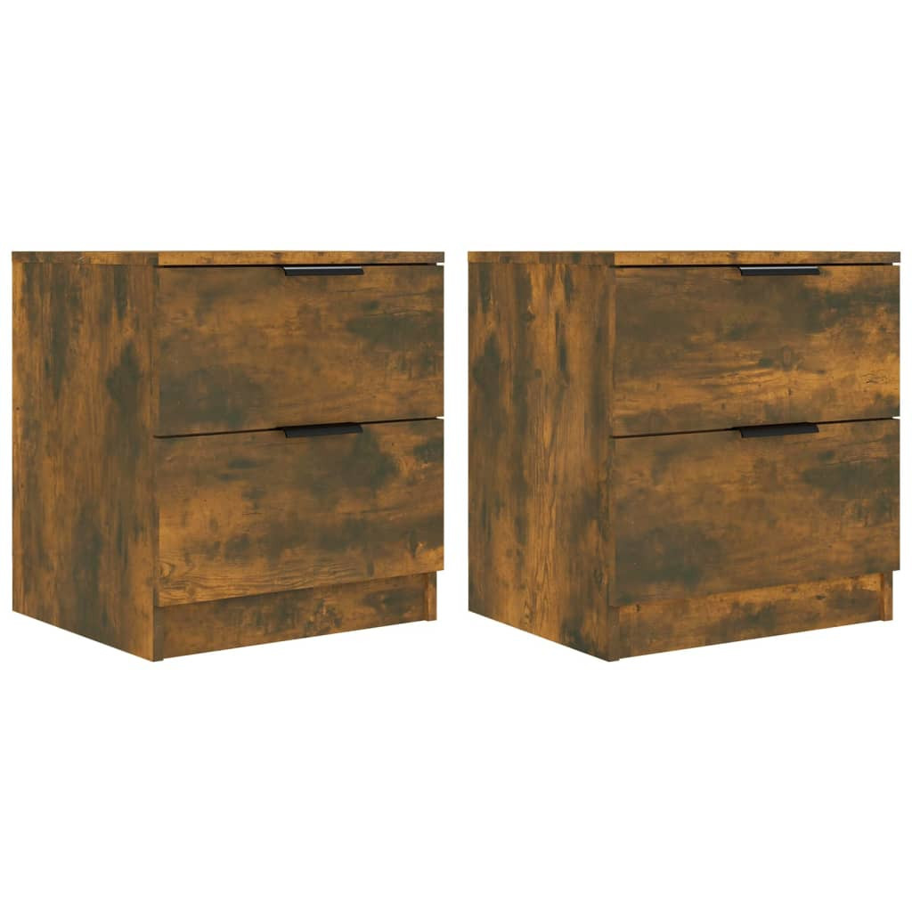 2x Szafka Nocna Stolik Komoda Brązowa z Szufladą Do Sypialni 45x39x50 cm
