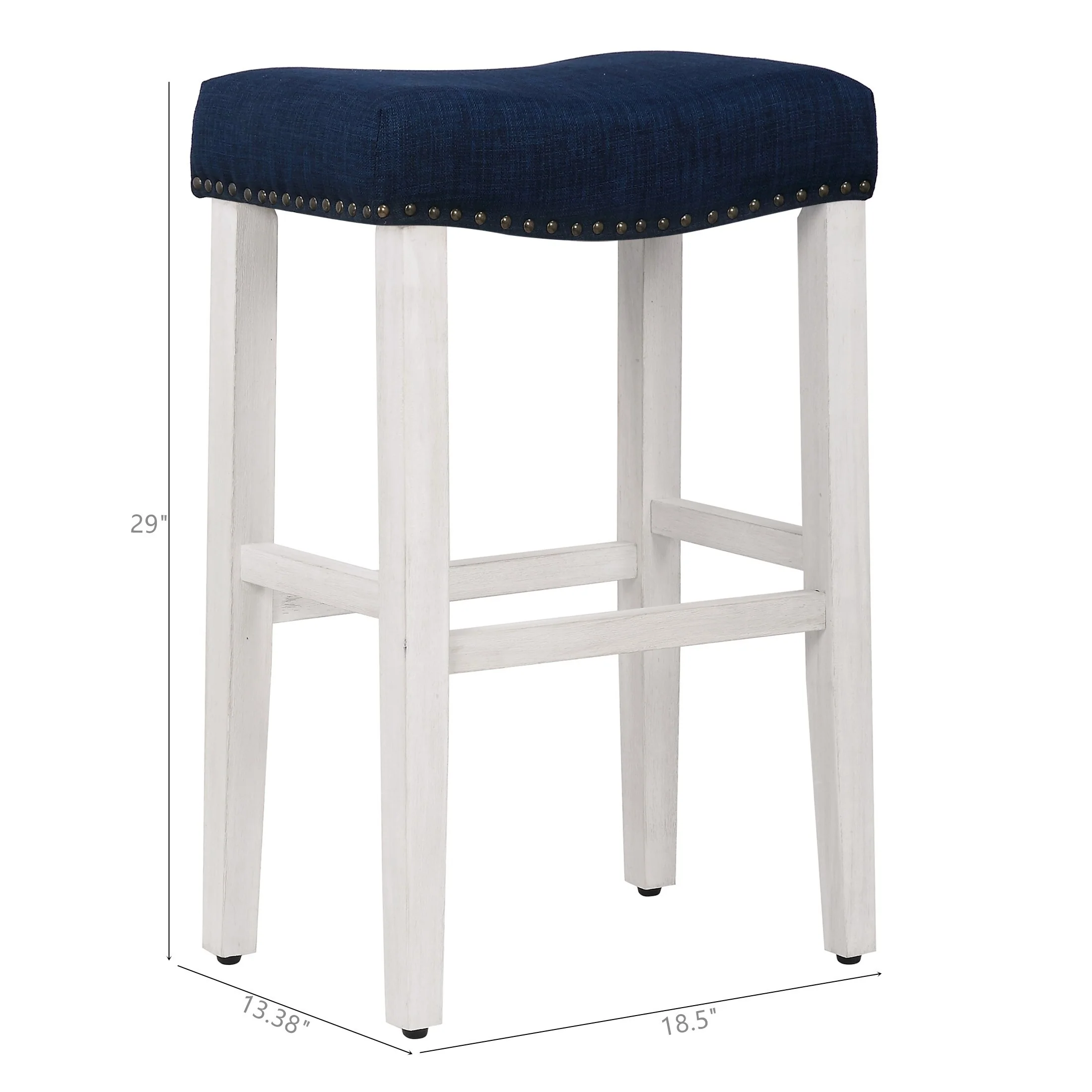 Jameson Upholstered Polyester Antique White 29 Inch Bar Stool (Set Of 2)