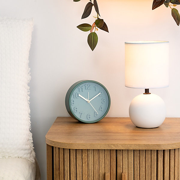 Lampe Timeo blanc mat - céramique H25 cm - Atmosphera