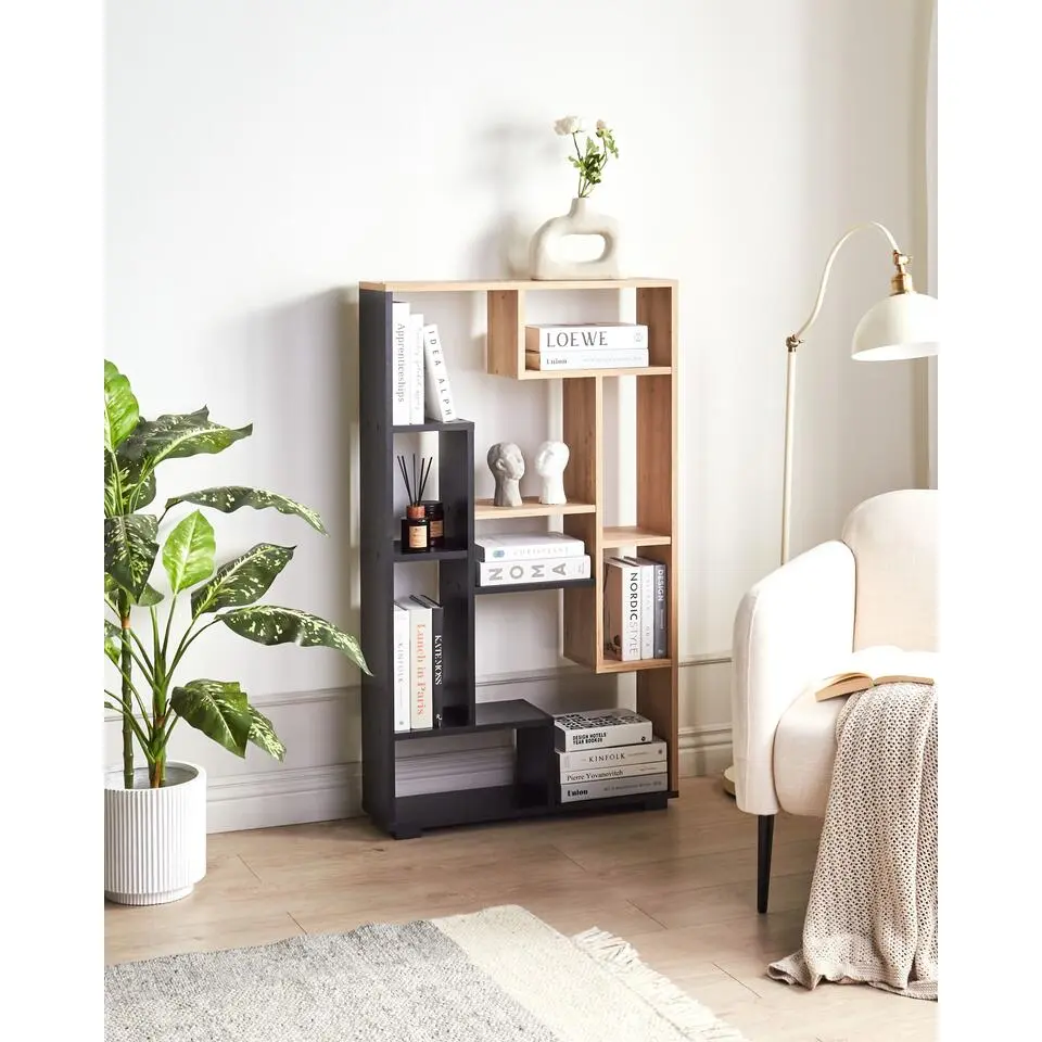 ALMA - Boekenkast - Lichthout/Zwart - Vezelplaat