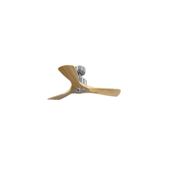 Modulo SlimRing - Super destratificateur et ventilateur DC 106 cm chrome pales bois clair idéal 10 à 20 m²