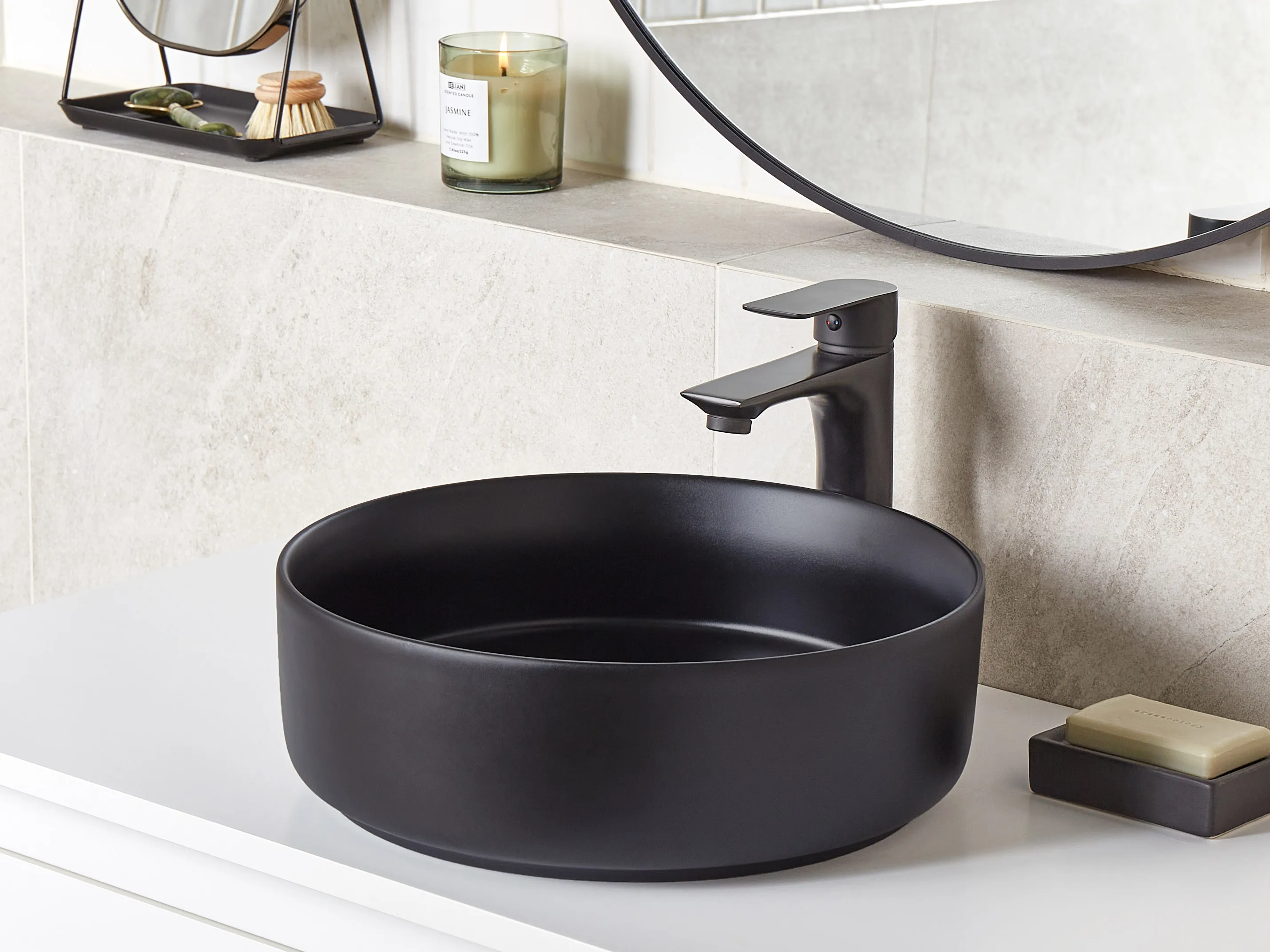Countertop Basin CALIG ? 360 mm Ceramic Black