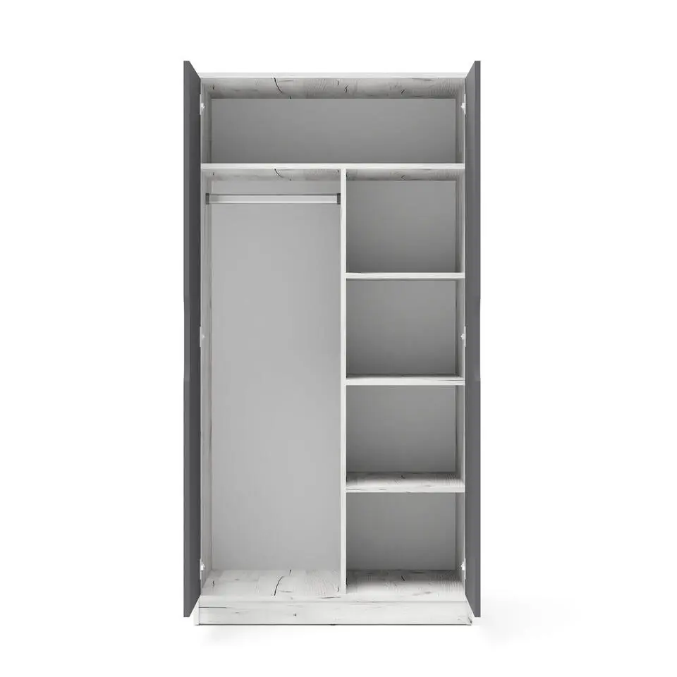 Functionele kledingkast Samoa-Fuji 165 cm craft wit / grafiet