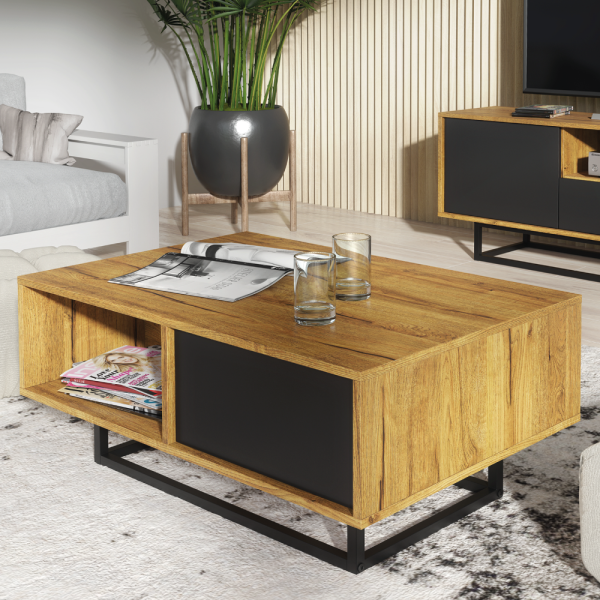 Stolik Kawowy 90cm Loft ONE FURNITURE - Laminat Dębowy