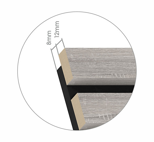 Panneau tasseau MDF coloris chêne blanc 280 x 60 cm