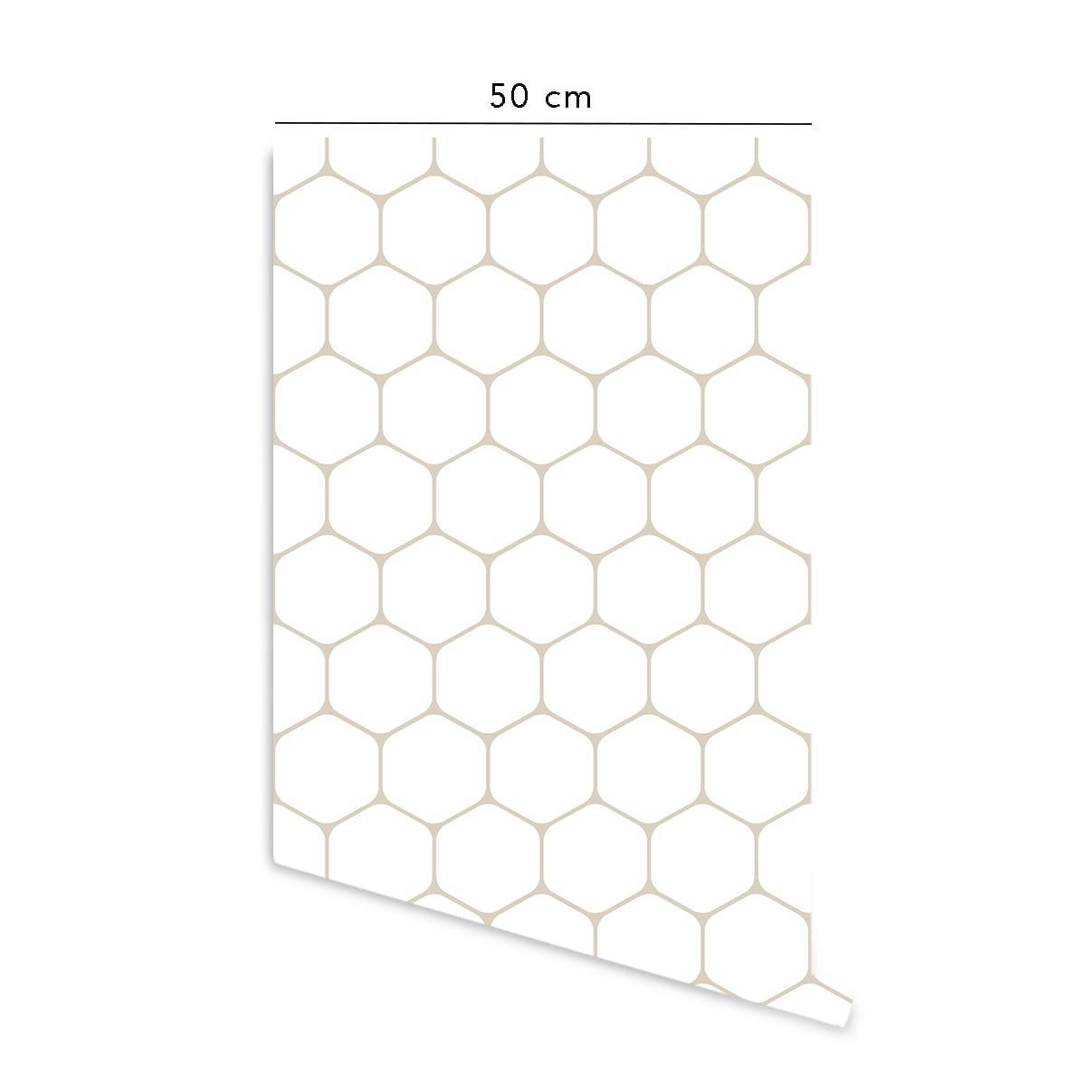 HIVE - Papier peint vinyle adhésif ruche écru 50x300 cm