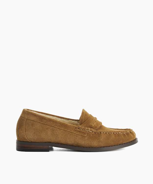 Genuinee Sand - Suede Faux Shearling-Lined Loafers