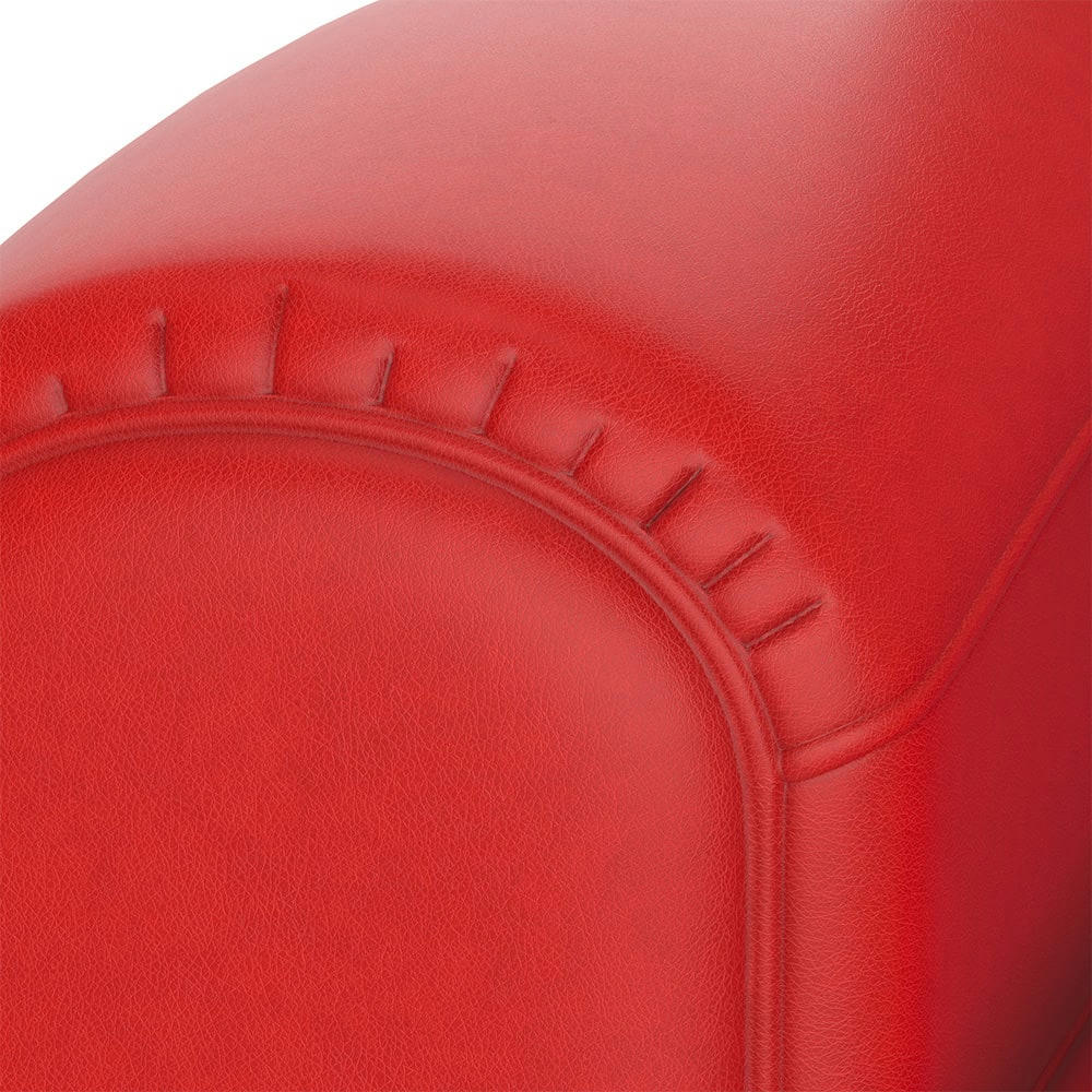 CLUB - Fauteuil rouge en croute de cuir enduite