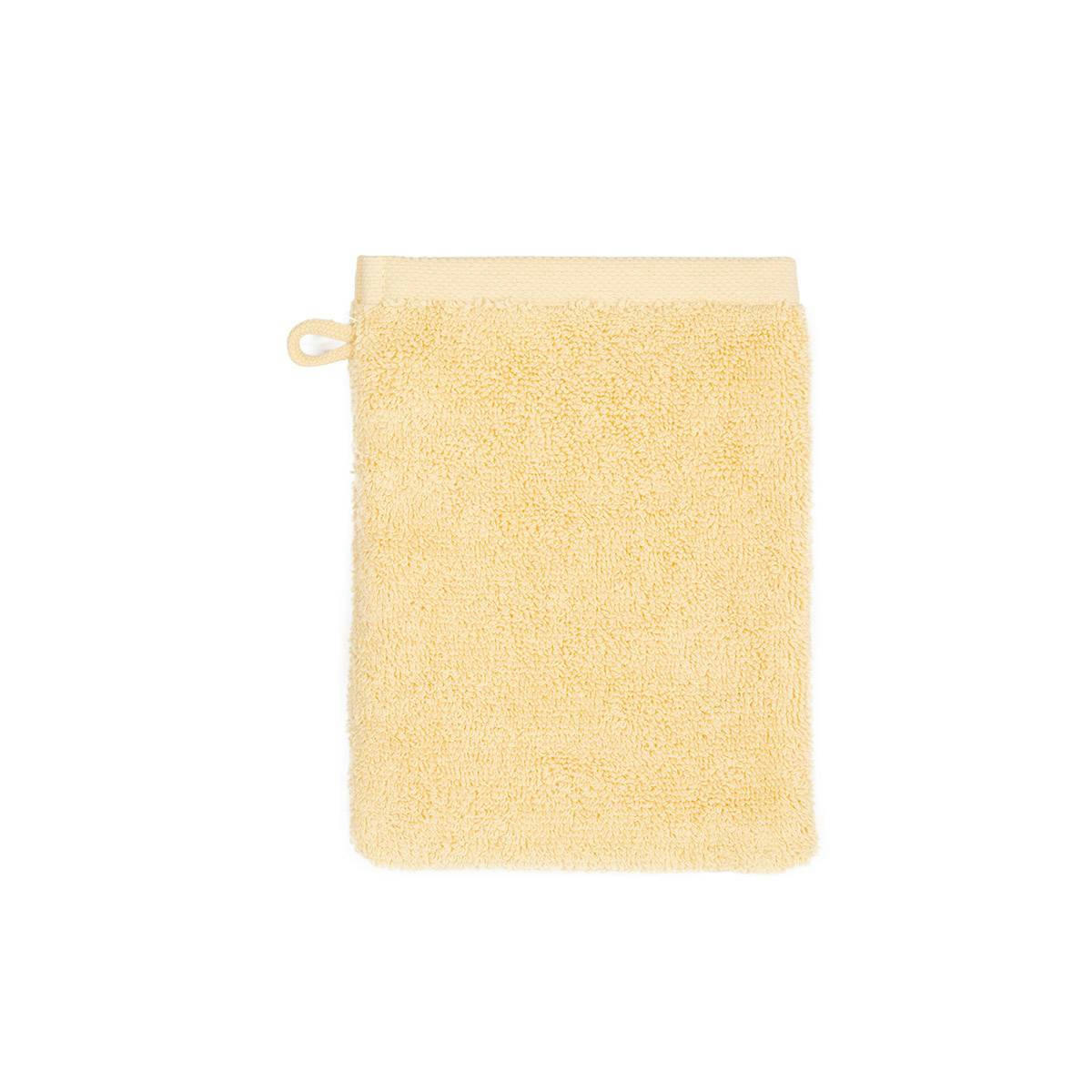 MA DOUCE - Gant de toilette en  coton jaune 15 x 21 cm