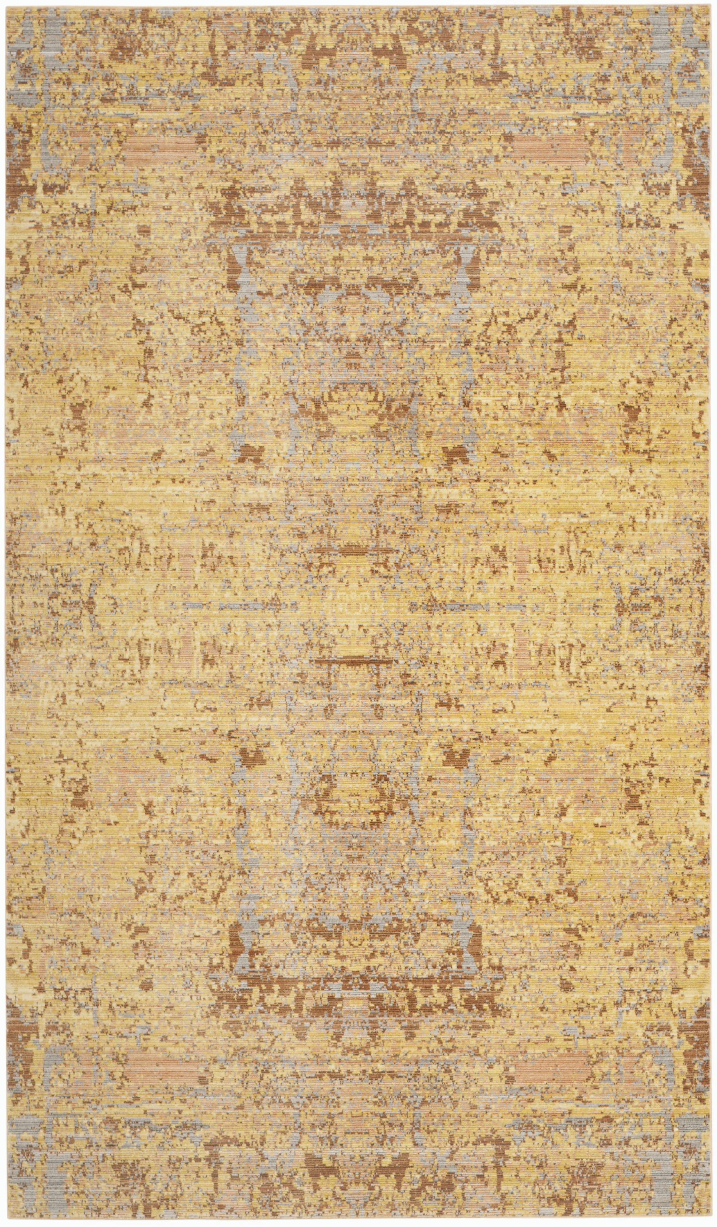 MYSTIQUE - Tapis de salon interieur en or & multicolore, 91 x 152 cm