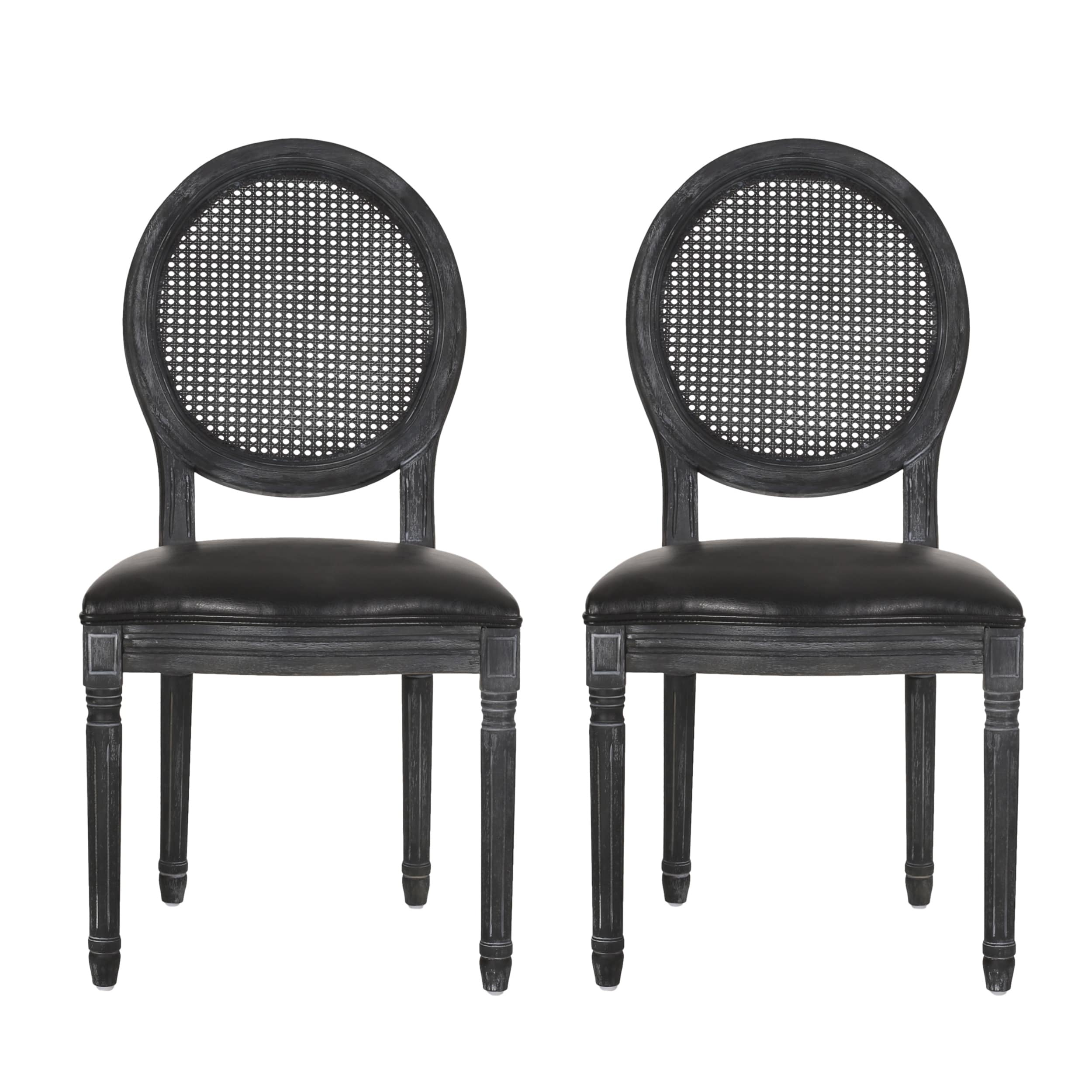 Aquilla Wood and Cane Dining Chair (Set of 2) by Christopher Knight Home
