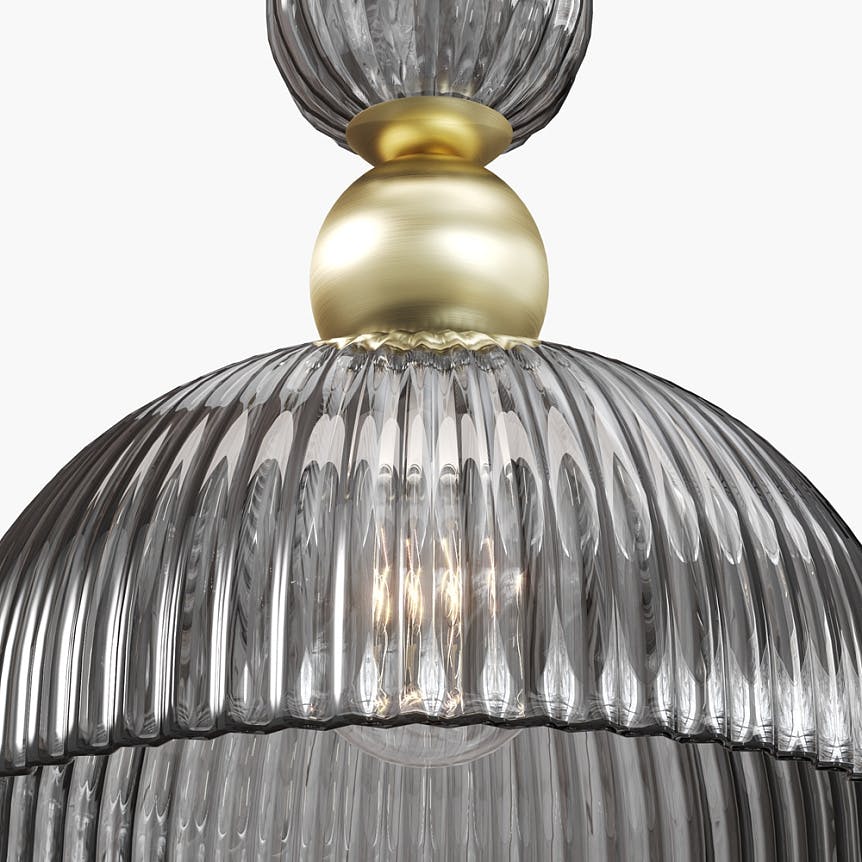 Suspension design verre gris fumé forme coupole SOLANA