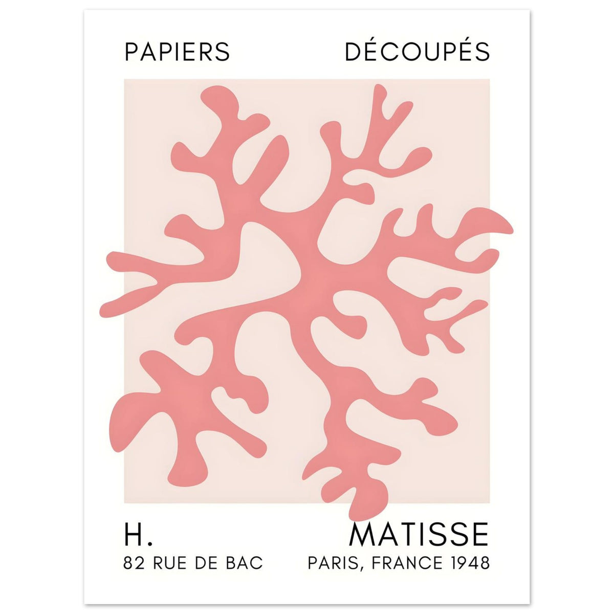 Artfulprints Poster Matisse – Dreamy coral flower taupe  - 30x40 cm - Taupe