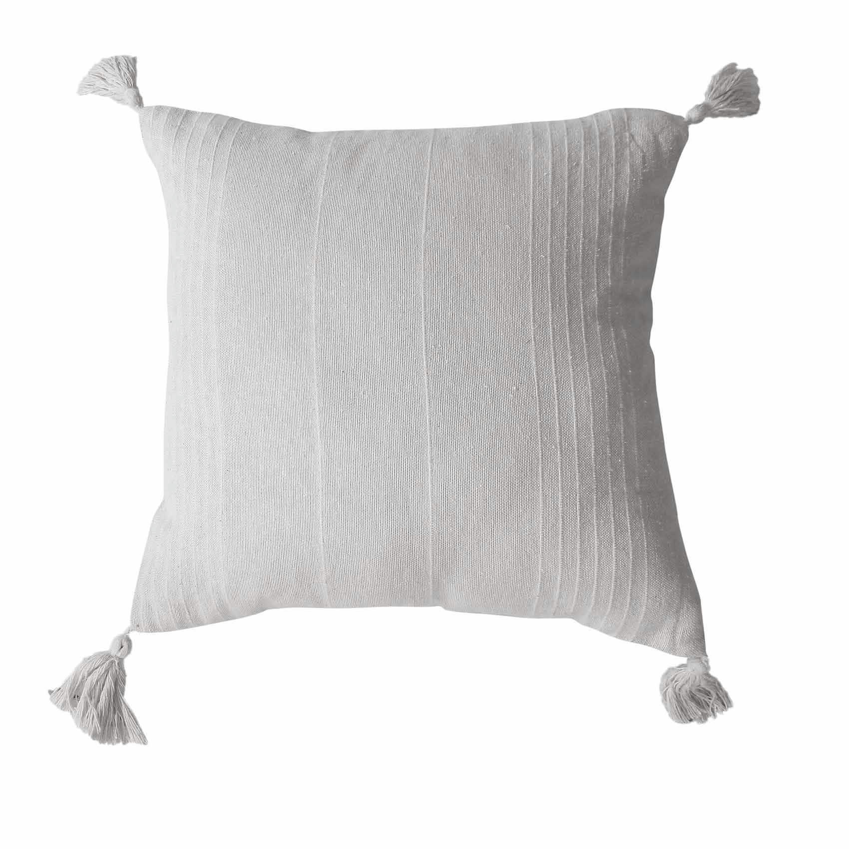 - Coussin déhoussable en coton recyclé blanc 