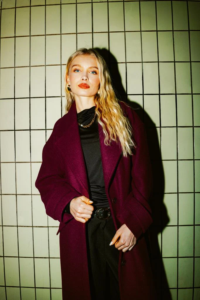 Manteau long drap de laine