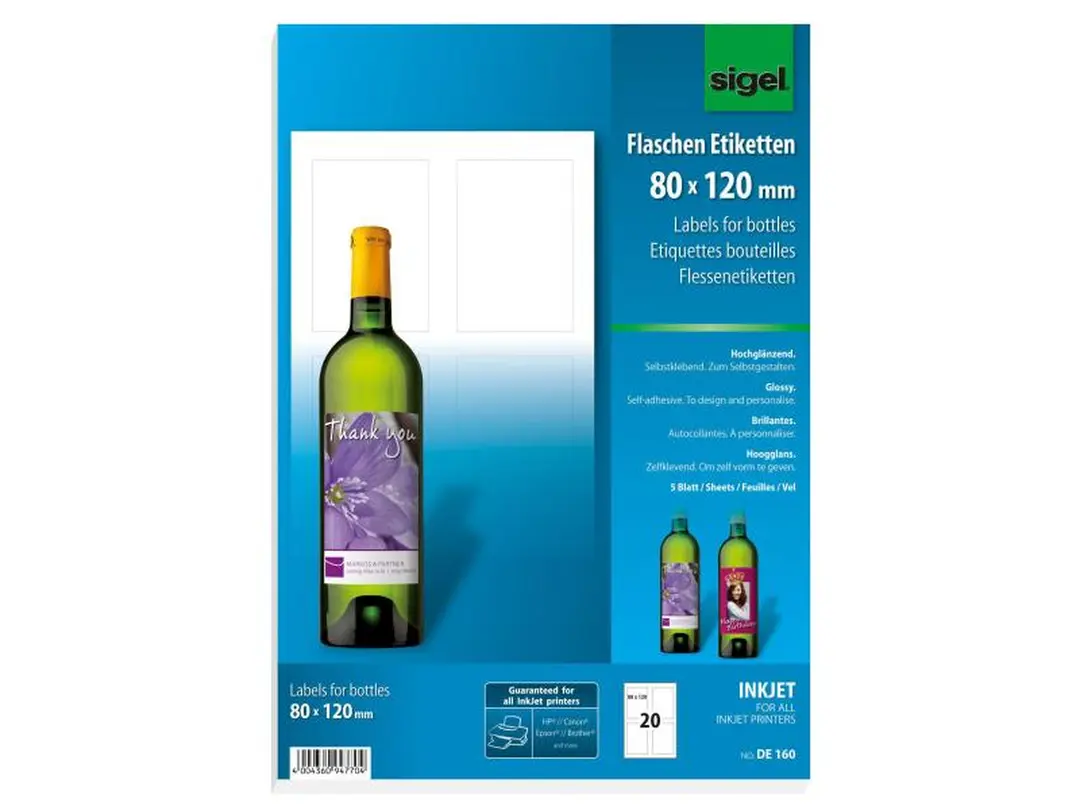 Etiketten 20er-Set Flaschen-Etiketten