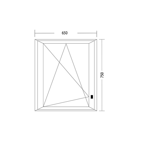 Fenêtre oscillo-battante PVC anthracite et blanc L 650mm x H 750mm ouvrant gauche