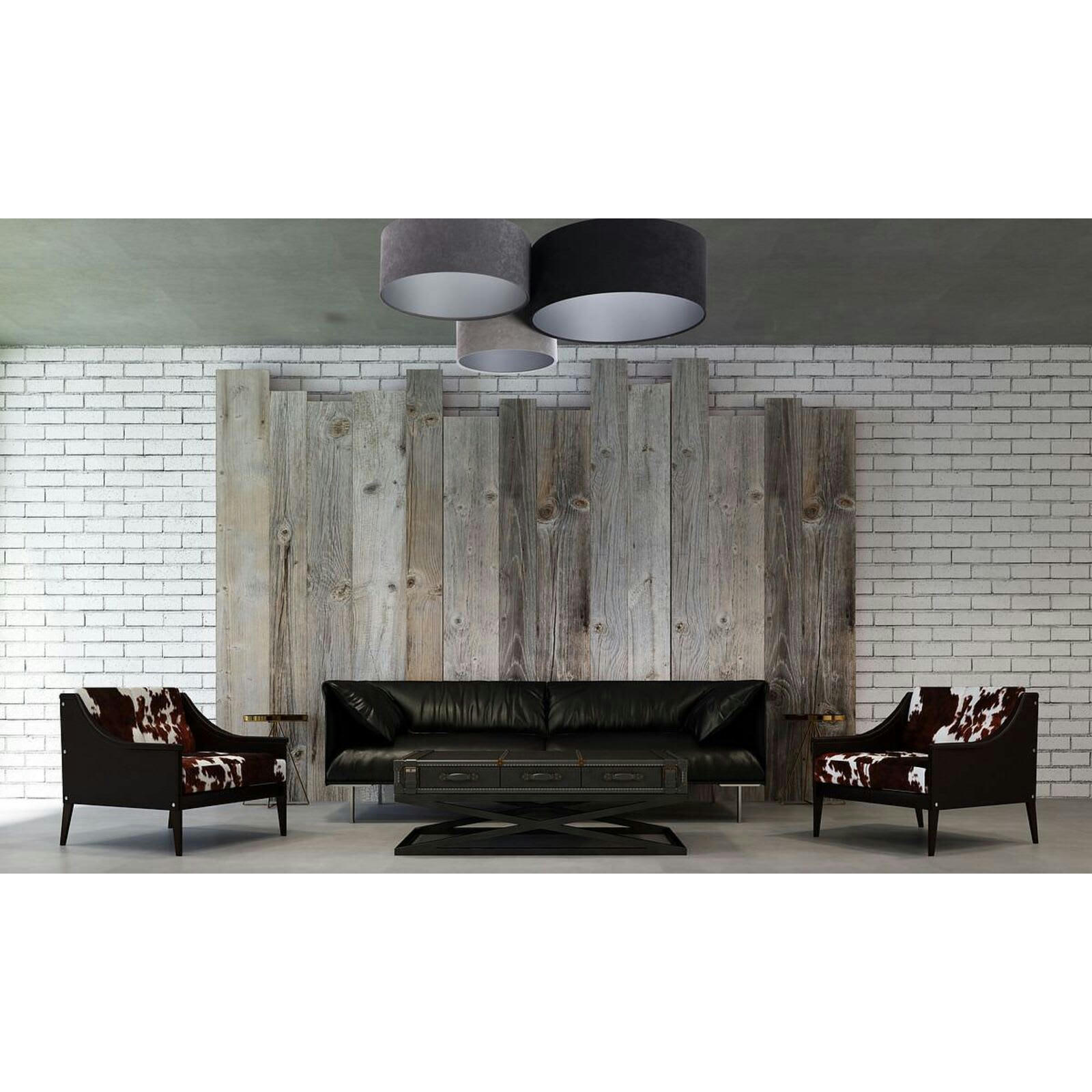 TRIO - Plafonnier Tissu Gris