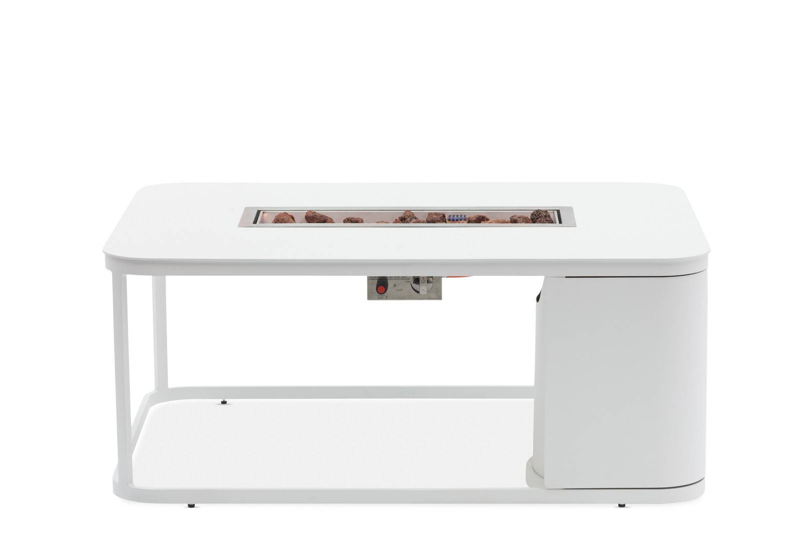 Palenisko gazowe prostokątne FOGO 121x85 Marroni Grills białe