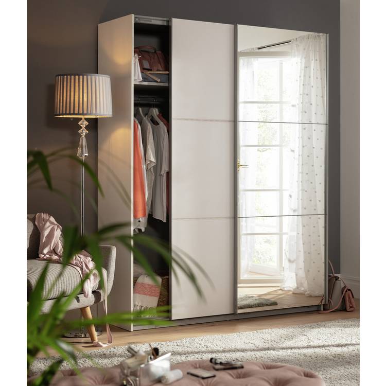Habitat Holsted Half Mirror 150cm Sliding Wardrobe -White