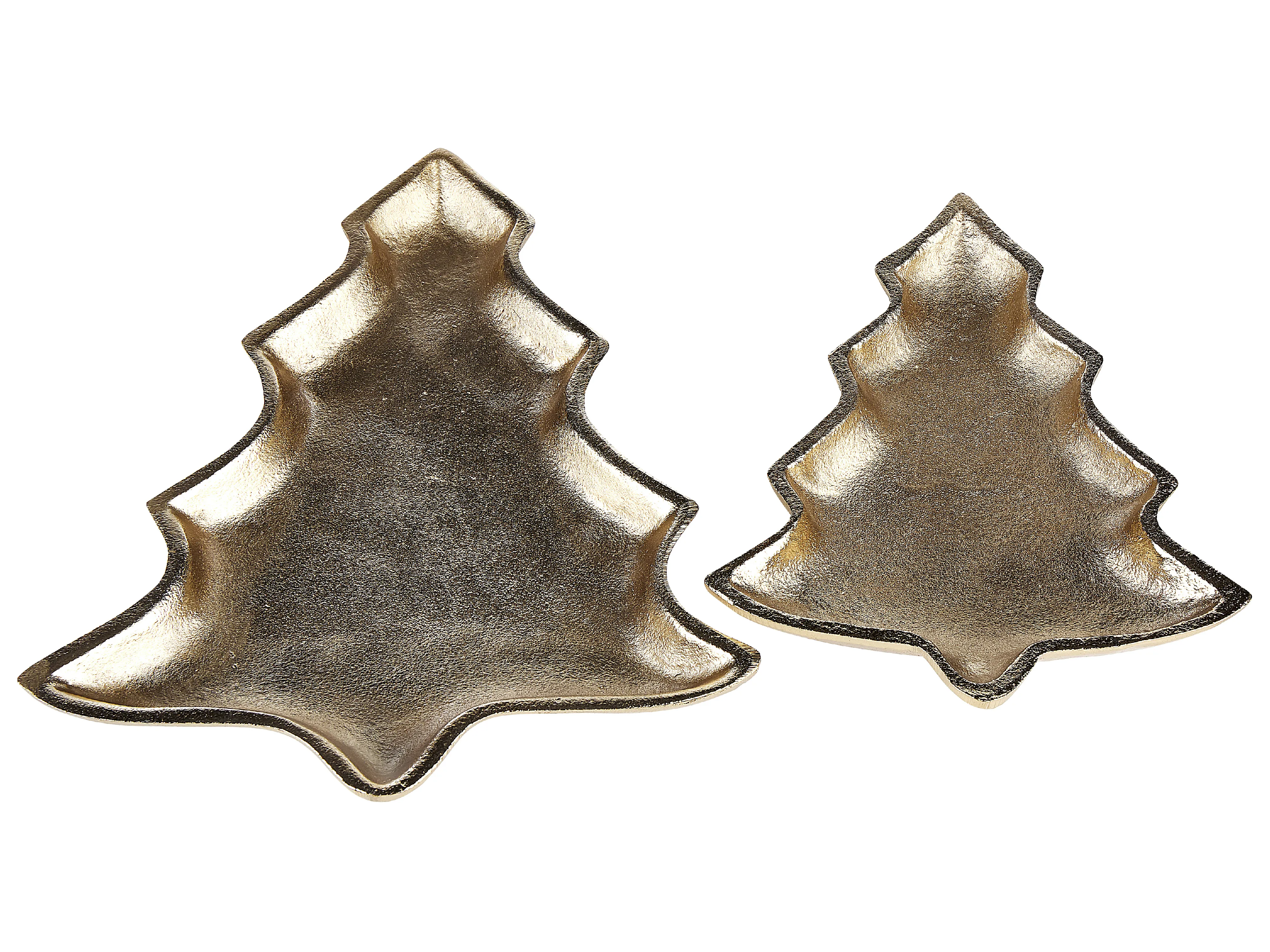 Set of 2 Trinket Dishes Christmas Tree DURIAN Metal Gold
