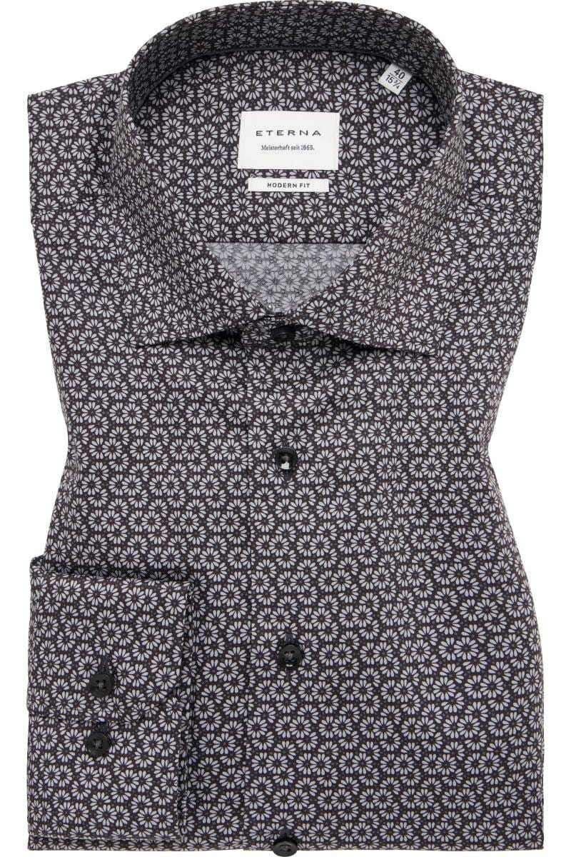 ETERNA Modern Fit Hemd anthrazit, Bedruckt