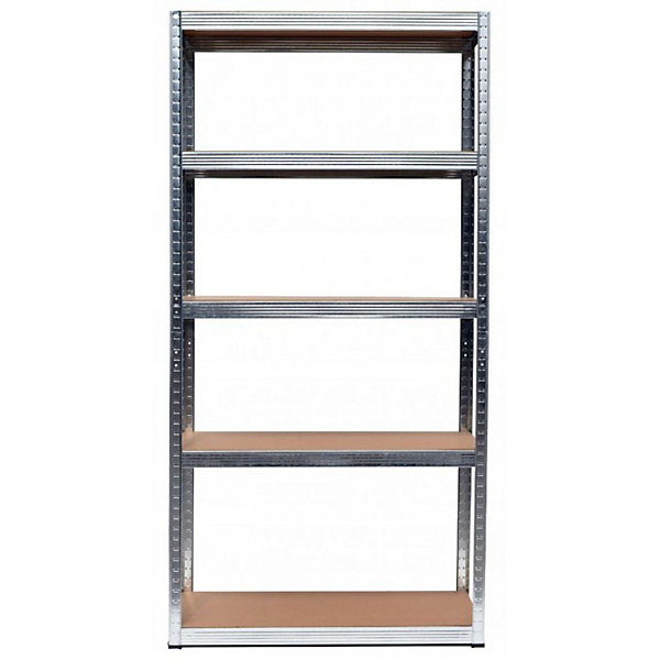 MORIE - Rayonnage industriel de stockage - Charge max 875 kg - 5 étagères - Acier galvanisé   panneaux MDF