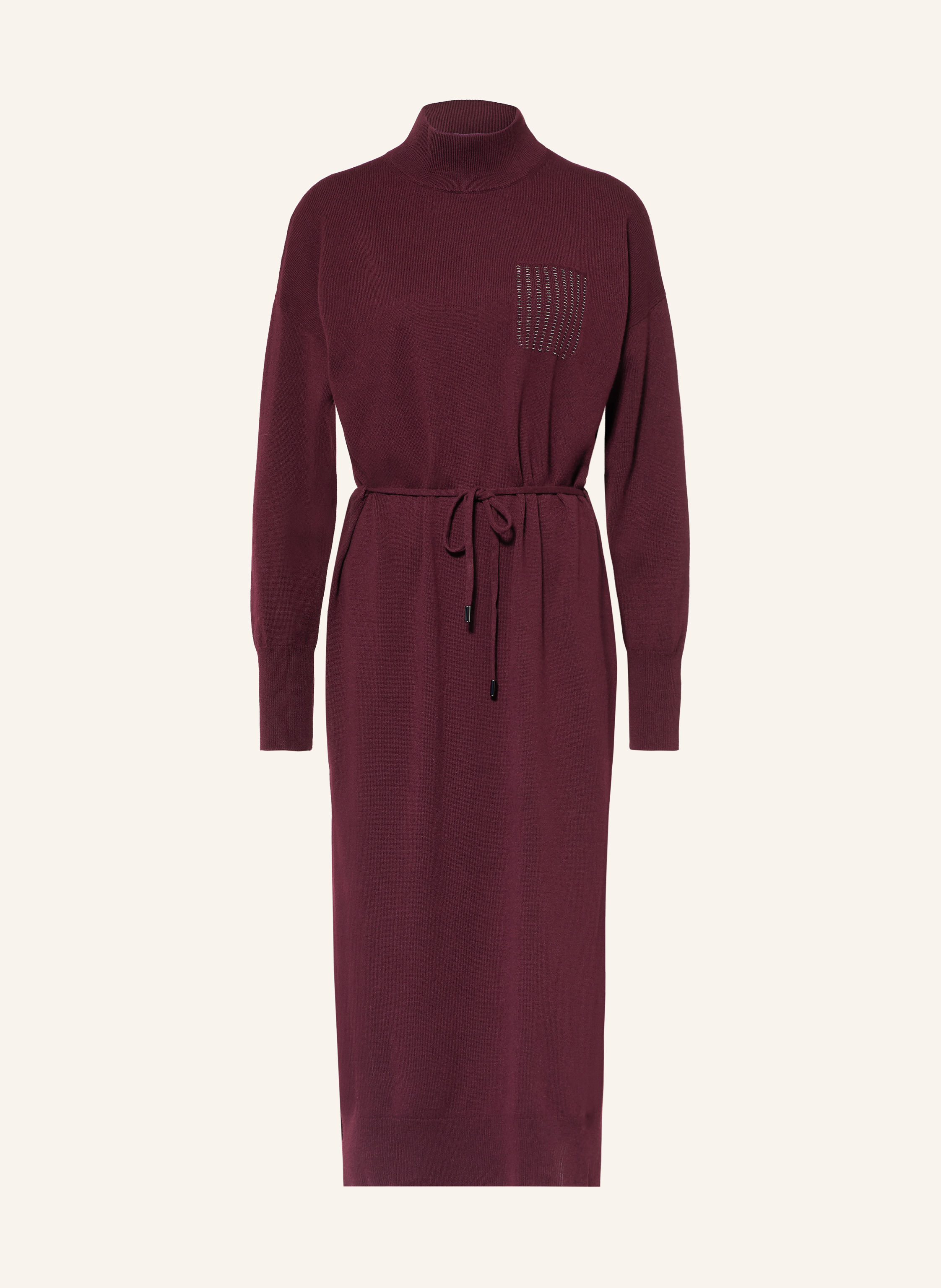 PESERICO Strickkleid mit Seide und Schmucksteinen