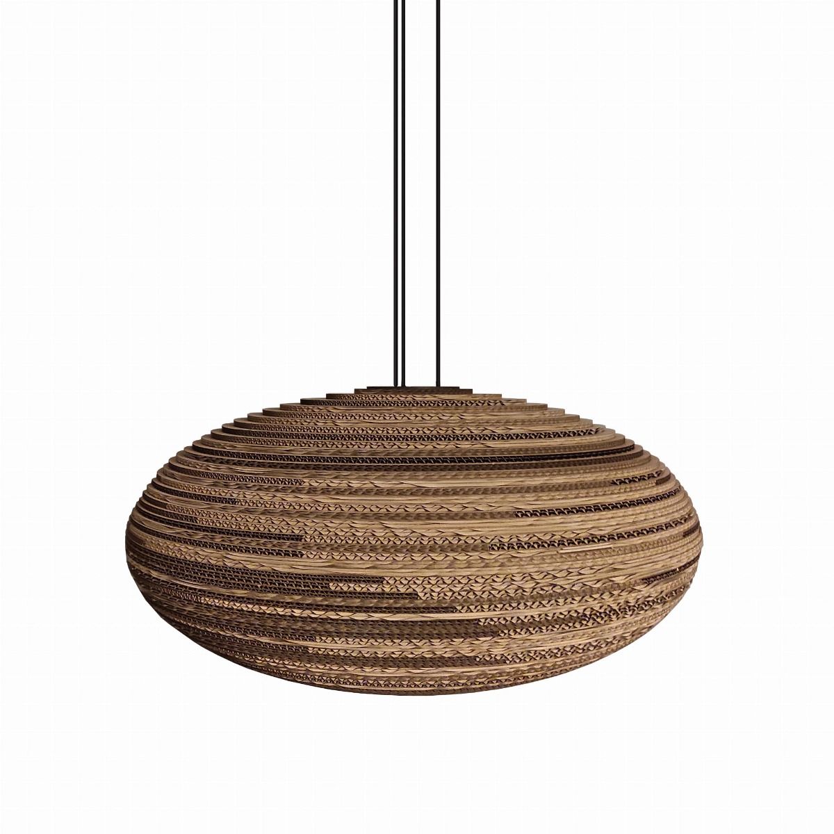 Owalna lampa wisząca z tektury - Stone 70