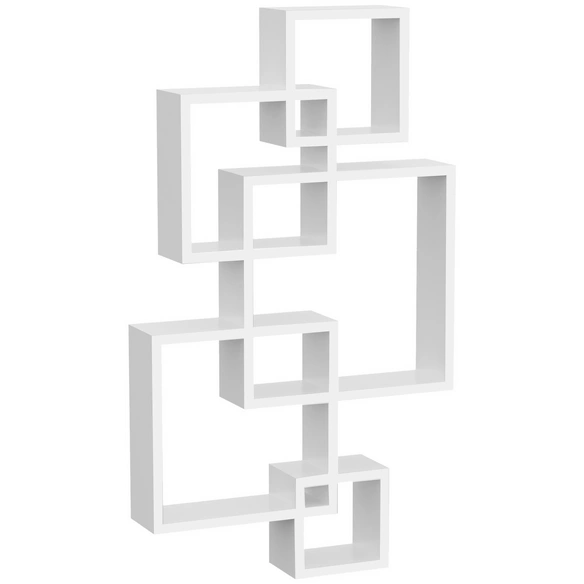 Wandregal, 9 Fächer, LxBxH: 49,5x10,2x86 cm, weiß