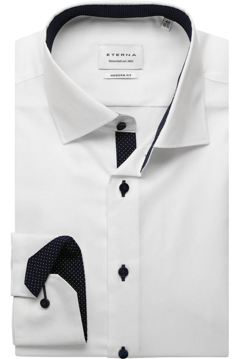 ETERNA Modern Fit Hemd weiss, Einfarbig