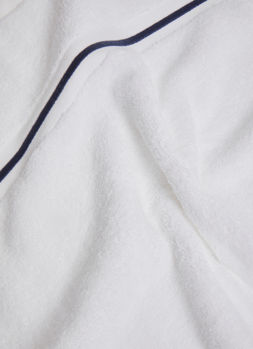 DRAP DE BAIN FINITION BOURDON OPÉRA BLANC/MARINE