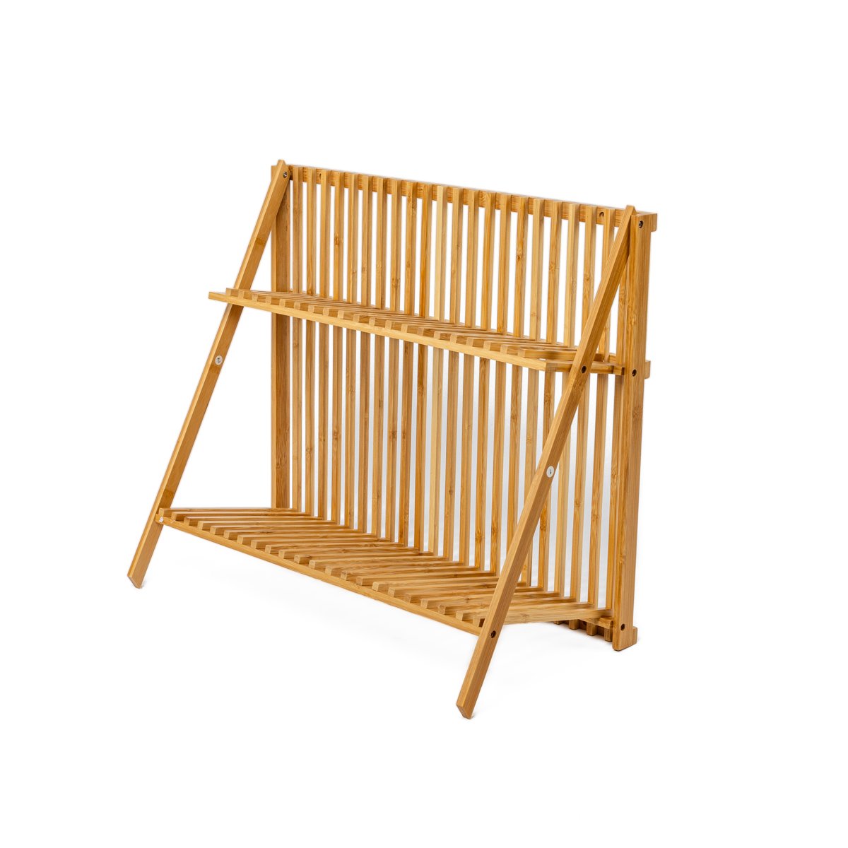 Estante de 2 níveis em bambu