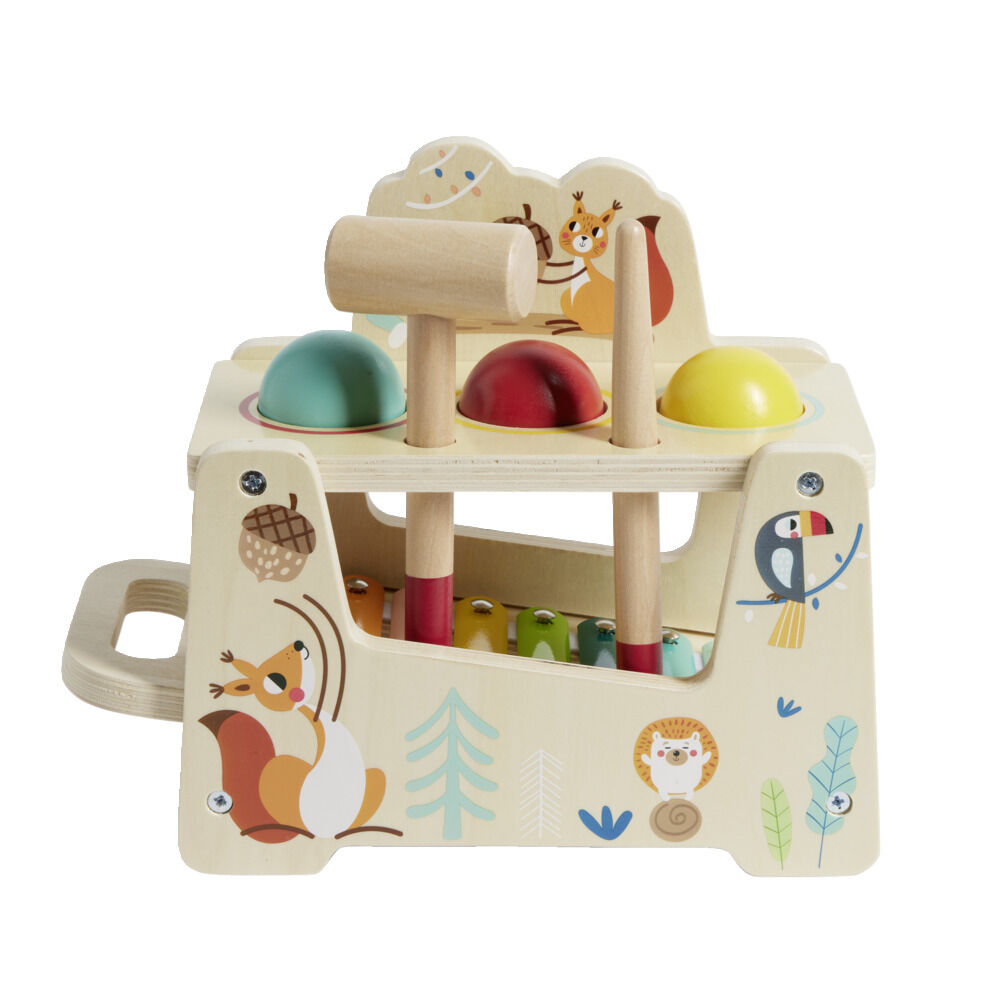 Xylophone marteau 2en1 en bois 7 pièces