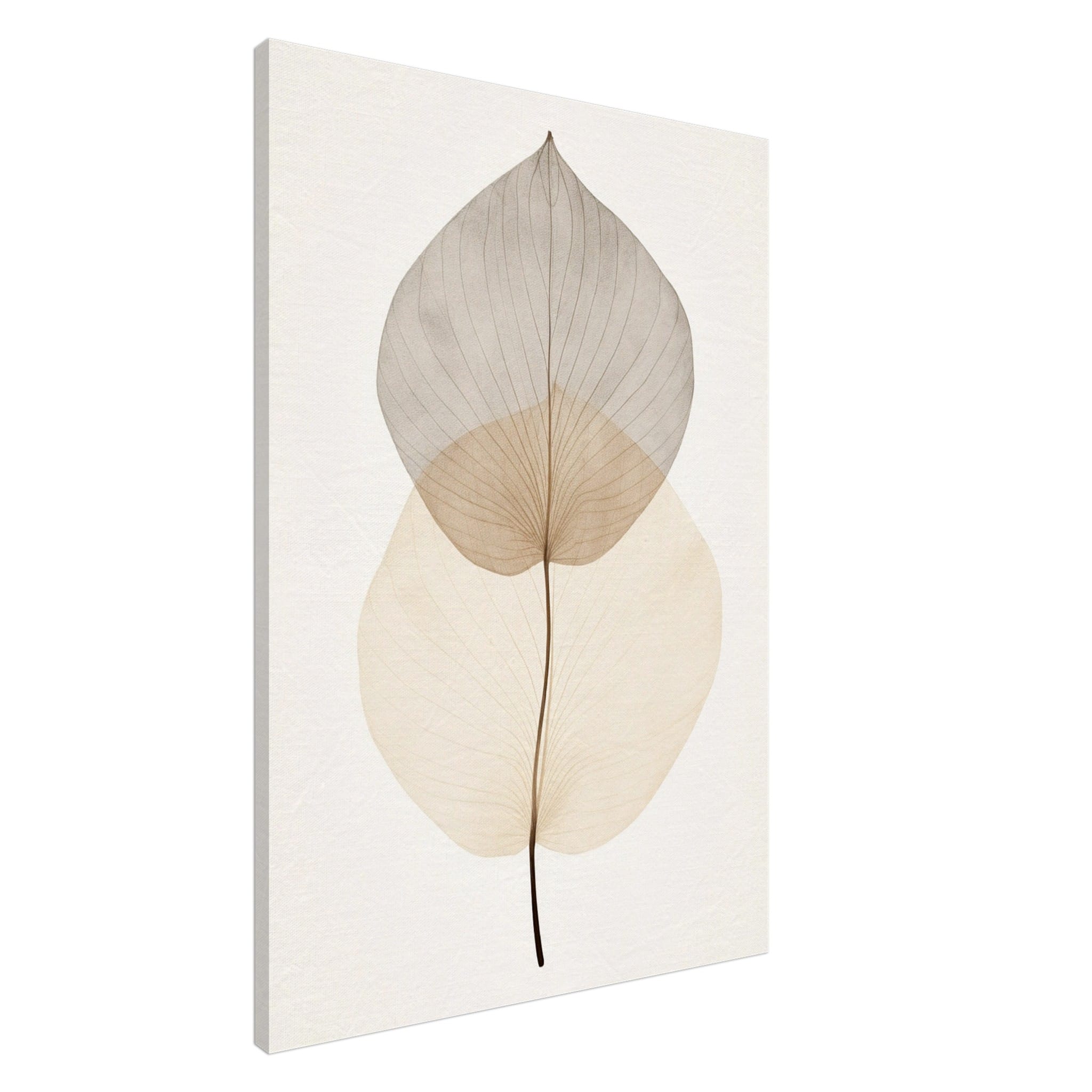 Artfulprints Canvas Japandi - Leaf canvas - 75x100 cm - beige