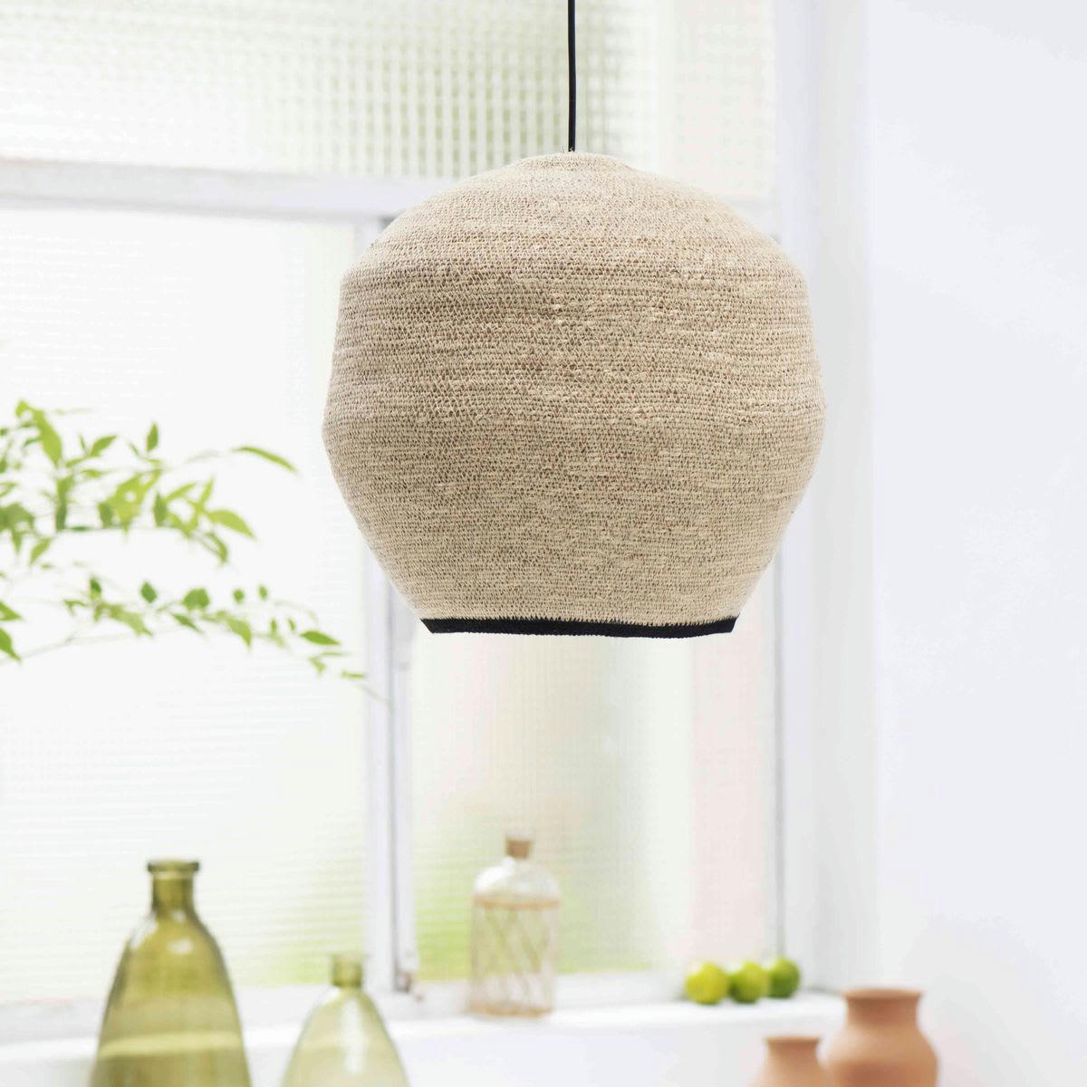 - Suspension boule en jonc de mer