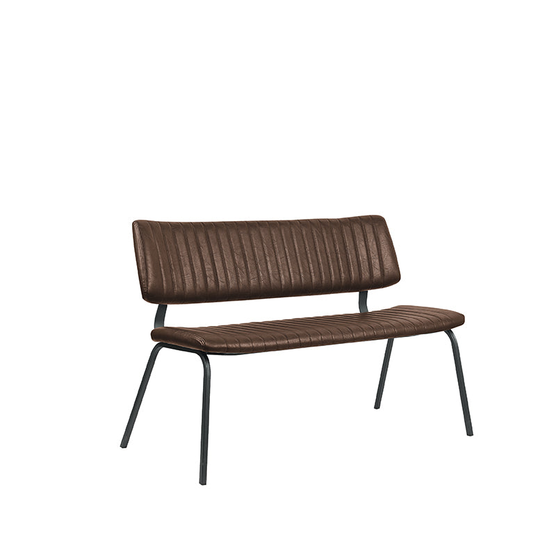 LABEL51 - Eetkamerbank Gusto - Bruin PU - Zwart Metaal