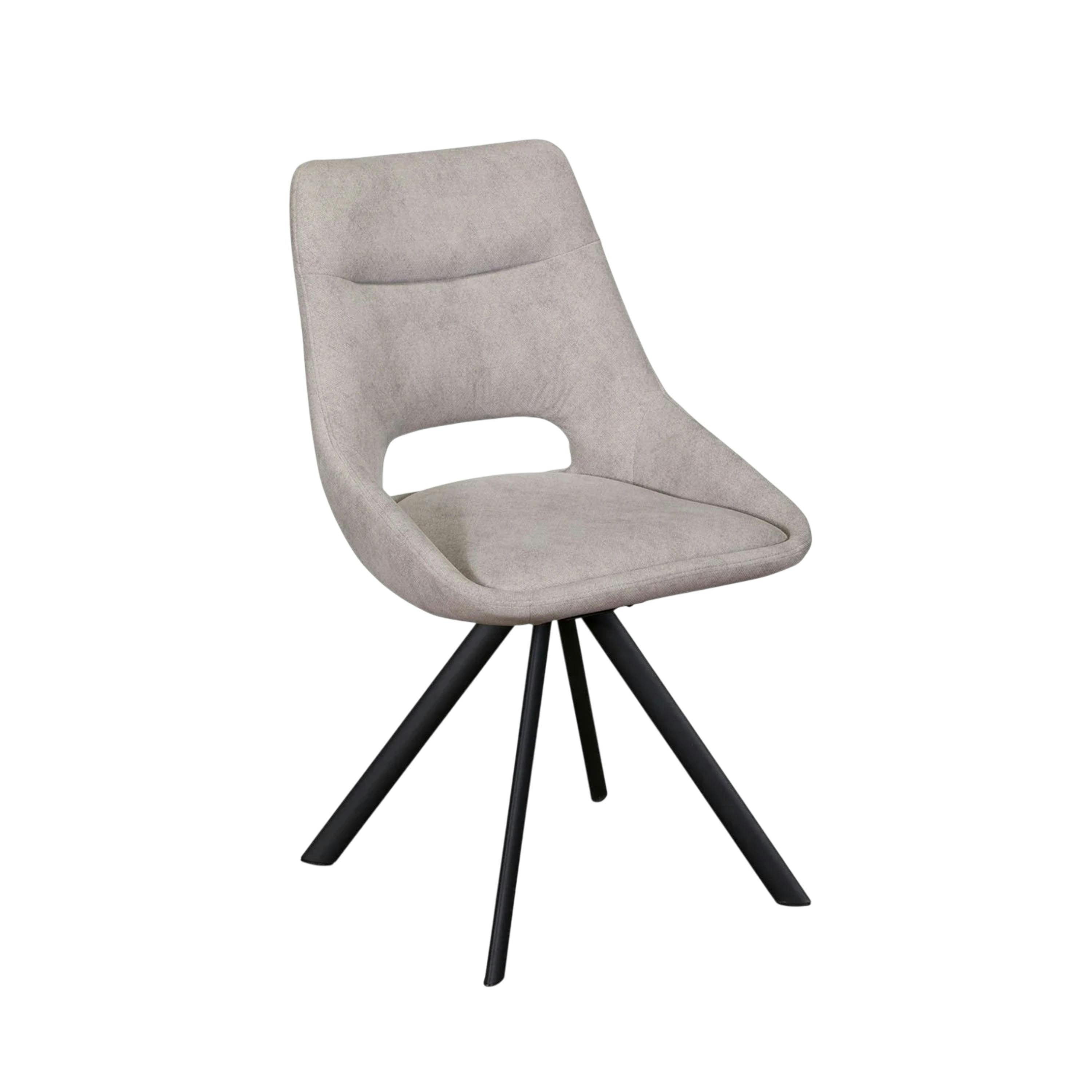 Chaise pivotante gris clair moderne (lot de 2) TREVI